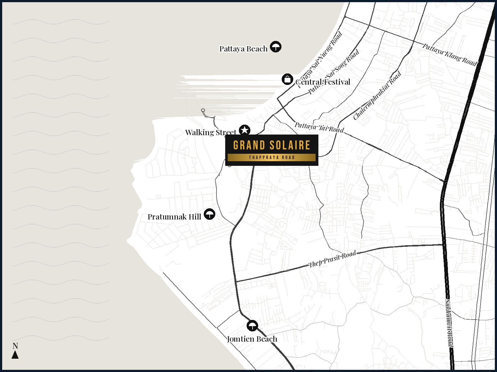 Standort und Lage, Grand Solaire Pattaya, Pattaya City — Sky Thai Property