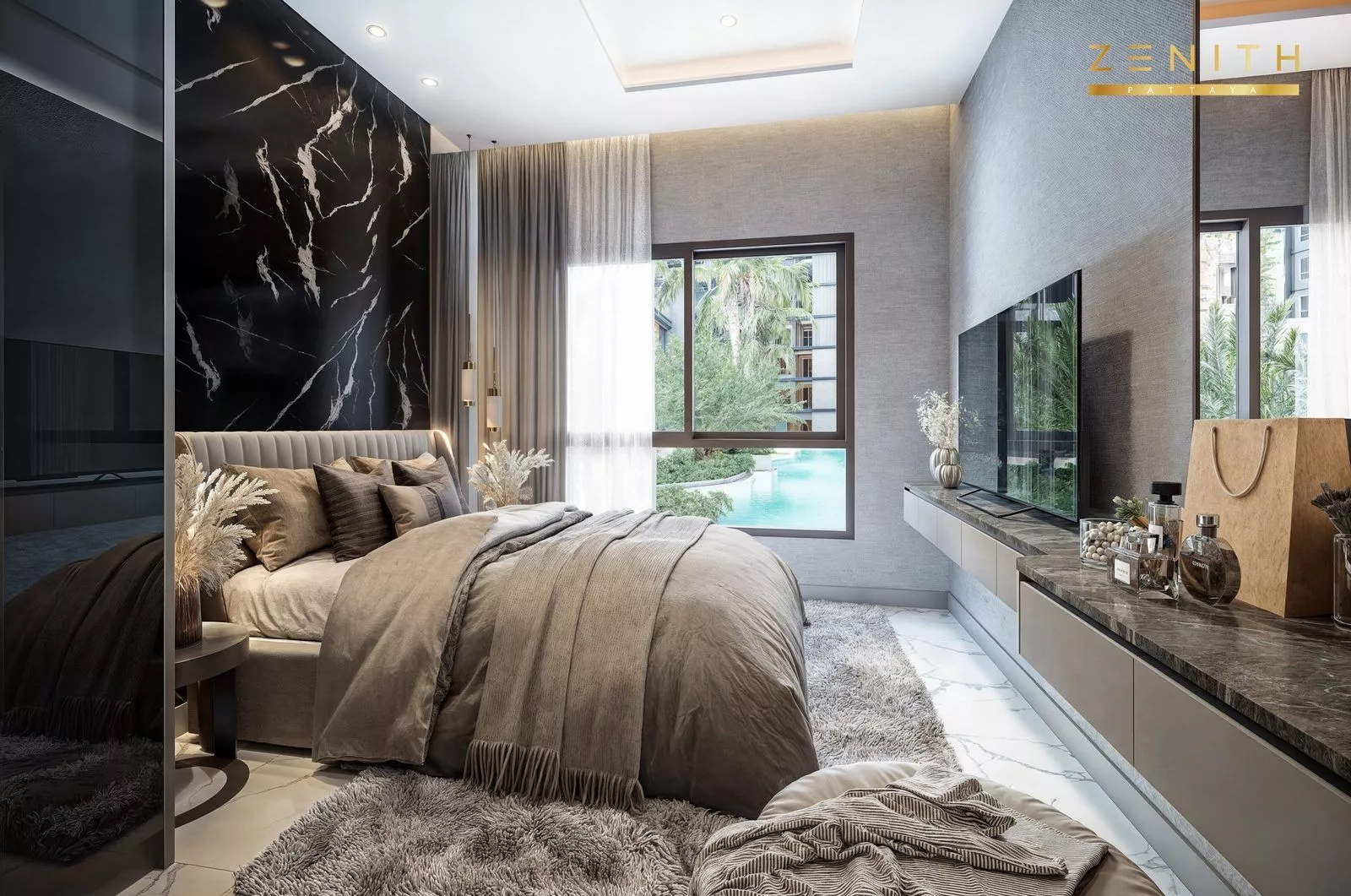 Innenansicht, Studio, Zenith Pattaya, Pratumnak, Pattaya — Sky Thai Property
