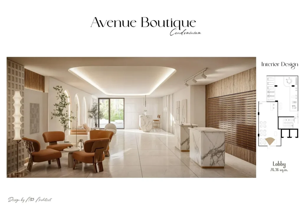 Lobbybereich, Avenue Boutique, Jomtien Second Road, Pattaya — Sky Thai Property