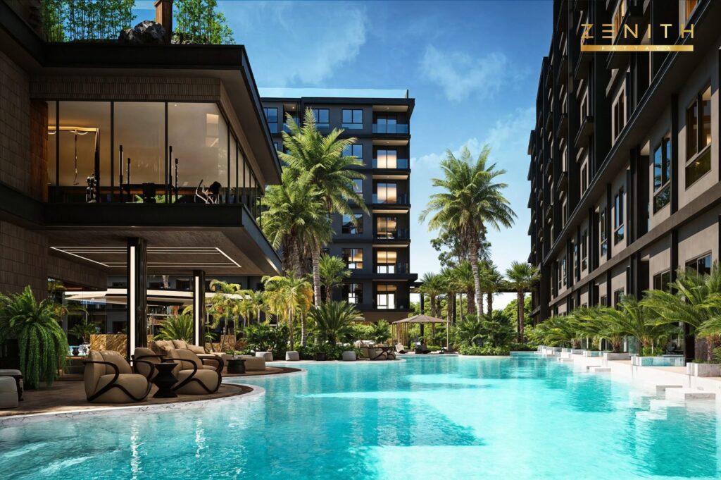 Resort-Pool und Lifestyle in Pattaya, Thailand