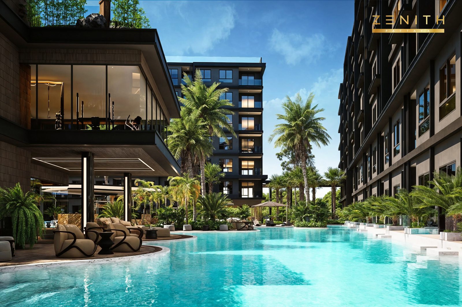 Resort-Pool und Lifestyle in Pattaya, Thailand