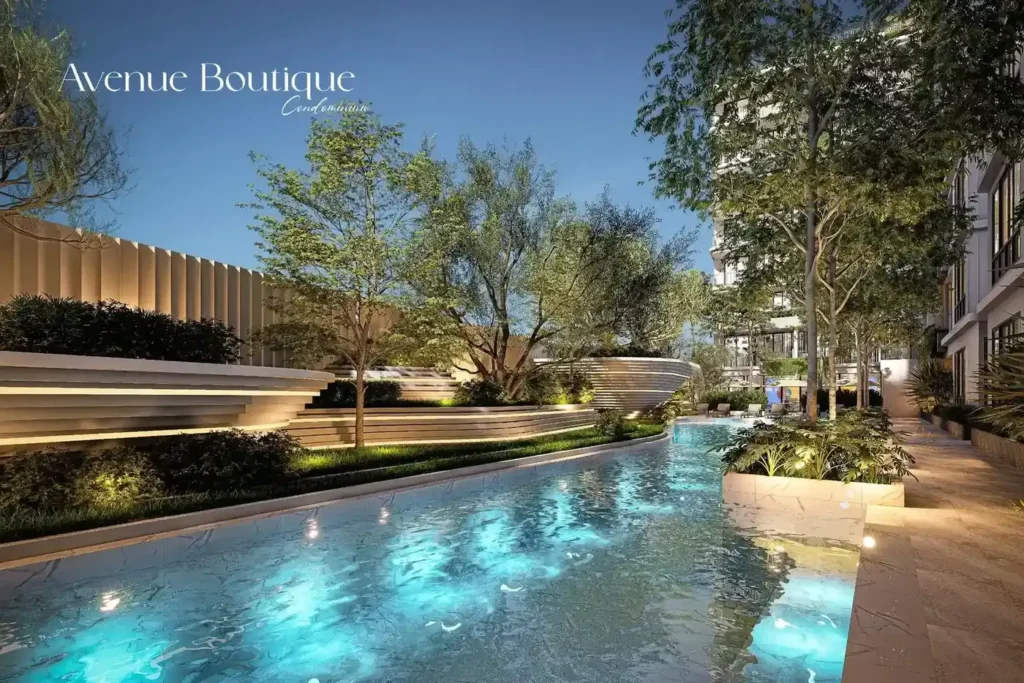 Poolanlage, Avenue Boutique, Jomtien Second Road, Pattaya — Sky Thai Property